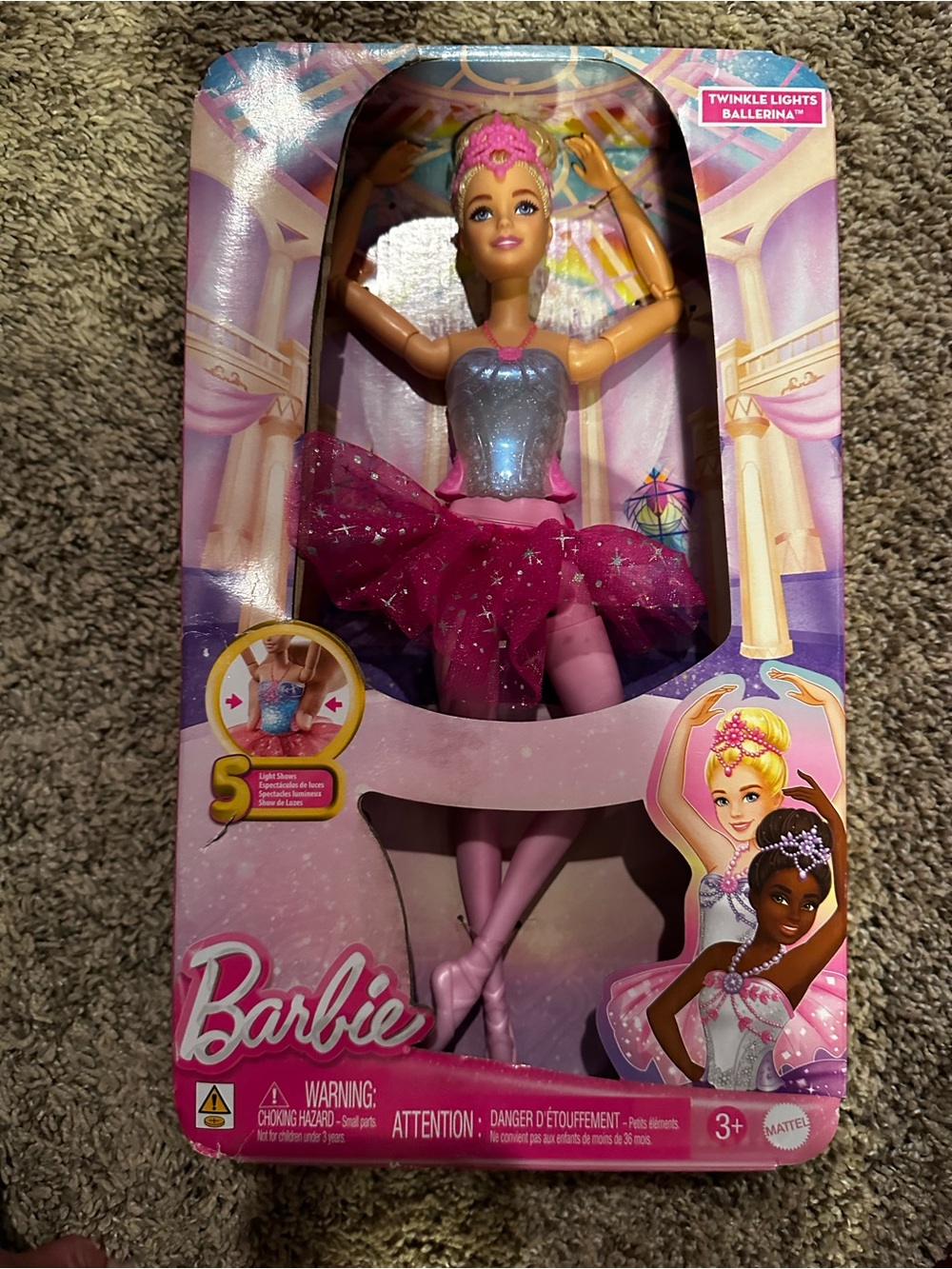 Barbie Pink & Silver Twinkle Lights Ballerina Doll